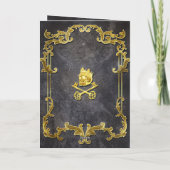 Spooky Royal Gold  Gothic Skull King Kaart (Achterkant)