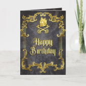 Spooky Royal Gold  Gothic Skull King Kaart (Voorkant)