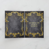 Spooky Royal Gold  Gothic Skull King Kaart (Binnen)