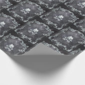 Spooky Royal Silver  Gothic Skull King Cadeaupapier (Hoek)