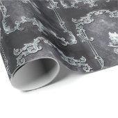 Spooky Royal Silver  Gothic Skull King Cadeaupapier (Rol Hoek)