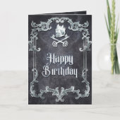 Spooky Royal Silver  Gothic Skull King Card Kaart (Voorkant)