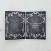 Spooky Royal Silver  Gothic Skull King Card Kaart (Binnen)