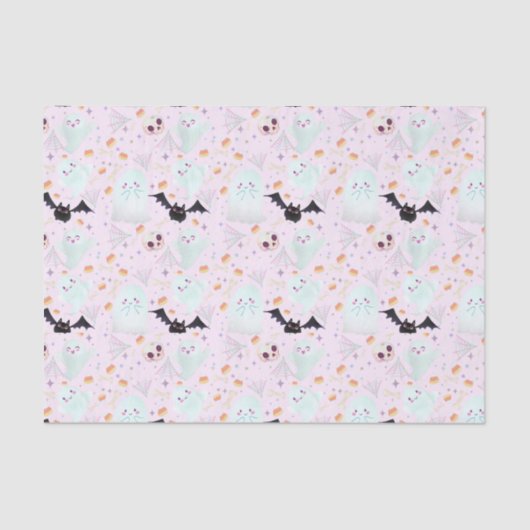 Spooky roze Halloween Tissuepapier (Voorkant)