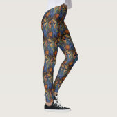 Spooky Russische Blauwe Kat Halloween Heksenpompoe Leggings (Rechts)