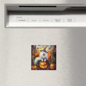 Spooky Samoyed hond Halloween heks en pompoen Magneet (Insitu (Vaatwasser))