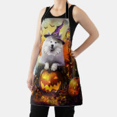 Spooky Samoyed hond Halloween heks en pompoen Schort (Insitu)