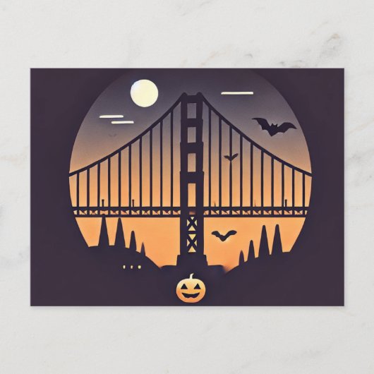 Spooky San Francisco Halloween, Golden Gate Briefkaart (Voorkant)
