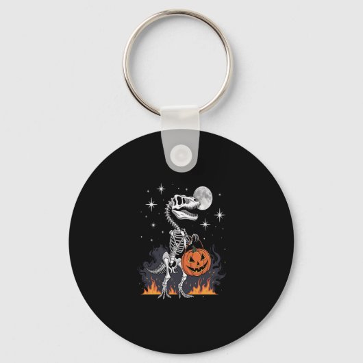 Spooky Saurus Halloween Dinosaurus Sleutelhanger (Voorkant)