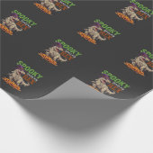 Spooky Saurus Rex Mummie Dinosaur Heksenhoed Pompo Cadeaupapier (Hoek)