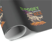 Spooky Saurus Rex Mummie Dinosaur Heksenhoed Pompo Cadeaupapier (Rol Hoek)