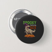 Spooky Saurus Rex Mummie Dinosaur Heksenhoed Pompo Ronde Button 5,7 Cm (Voorkant /achterkant)