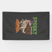 Spooky Saurus Rex Mummie Dinosaur Heksenhoed Pompo Spandoek (Horizontaal)