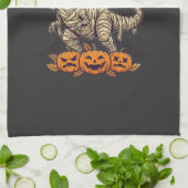 Spooky Saurus Rex Mummie Dinosaur Heksenhoed Pompo Theedoek (Gevouwen)