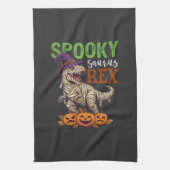 Spooky Saurus Rex Mummie Dinosaur Heksenhoed Pompo Theedoek (Verticaal)