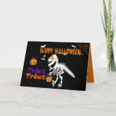 Spooky Saurus T-Rex blij Halloween Kaart (Voorkant)