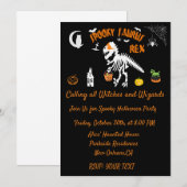 Spooky Saurus T-Rex HALLOWEEN PARTY Kaart (Voorkant / Achterkant)