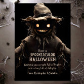 Spooky Scarecrow Halloween Groet Feestdagenkaart