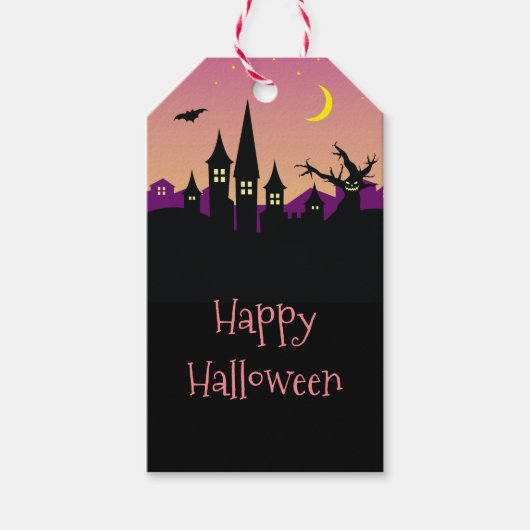 Spooky Scary Creepy Haunted House Halloween Party Cadeaulabel (Voorkant)