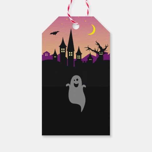Spooky Scary Creepy Haunted House Halloween Party Cadeaulabel (Achterkant)