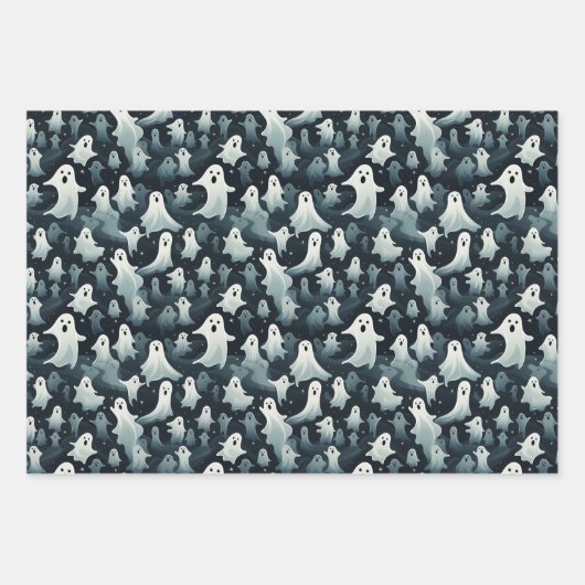 Spooky Scary Ghost Inpakpapier Vel (Voorkant 2)