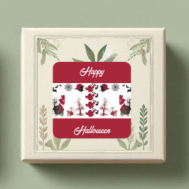 Spooky Scary Ghosts slaan dode bomen Halloween Vierkante Sticker