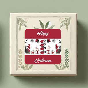 Spooky Scary Ghosts slaan dode bomen Halloween Vierkante Sticker