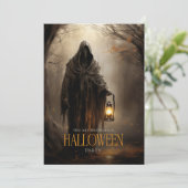 Spooky Scary Grim Reaper Volwassen Halloween Party Kaart (Staand voorkant)