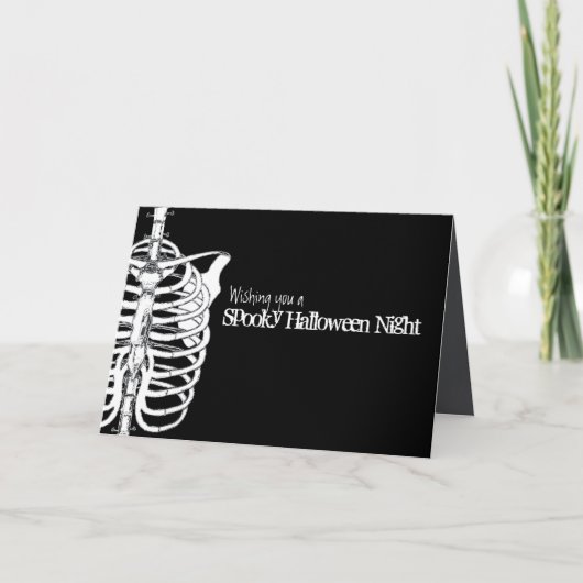 Spooky Scary Halloween Skeleton X-Ray Botten Kaart (Voorkant)