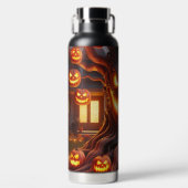 SPOOKY SCARY HALLOWEEN TREE WITH ORANGE PUMPKINS WATERFLES (Voorkant)