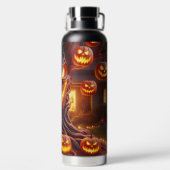 SPOOKY SCARY HALLOWEEN TREE WITH ORANGE PUMPKINS WATERFLES (Achterkant)