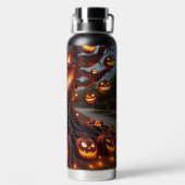 SPOOKY SCARY HALLOWEEN TREE WITH ORANGE PUMPKINS WATERFLES (Achterkant)