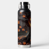 SPOOKY SCARY HALLOWEEN TREE WITH ORANGE PUMPKINS WATERFLES (Voorkant)