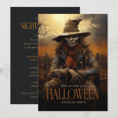 Spooky Scary Scarecrow Volwassen Halloween Party Kaart (Voorkant / Achterkant)