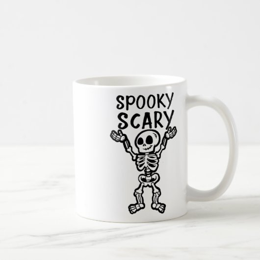 Spooky Scary Skeleton Halloween Koffiemok (Rechts)