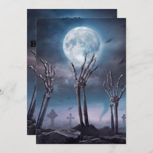Spooky Scary Skeleton Undode Halloween Party Uitno Kaart