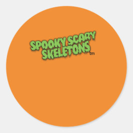 Spooky Scary Skeletons Oranje Sticker! Ronde Sticker
