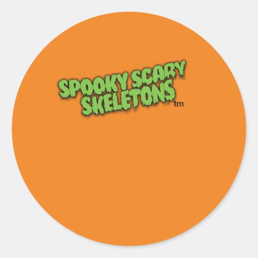 Spooky Scary Skeletons Oranje Sticker! Ronde Sticker (Voorkant)
