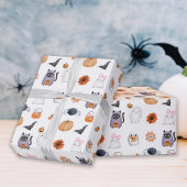 Spooky schattig halloween ghost waterverf stijl wi cadeaupapier