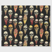 Spooky schattig Halloween schedel ijs Cadeaupapier (Vlak)