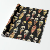 Spooky schattig Halloween schedel ijs Cadeaupapier (Uitgerold)