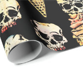 Spooky schattig Halloween schedel ijs Cadeaupapier (Rol Hoek)