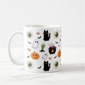 Spooky schattig halloween thema patroon koffiemok (Links)