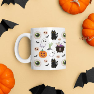 Spooky schattig halloween thema patroon koffiemok