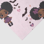 Spooky schattig paarse meisje afro-puff patroon tissuepapier (Detail)