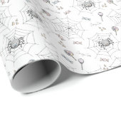 Spooky Schattige Baby Spider Halloween Cadeaupapier (Rol Hoek)