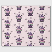 Spooky schattige Cupcake & Lollipops vleermuizen r Cadeaupapier (Vlak)