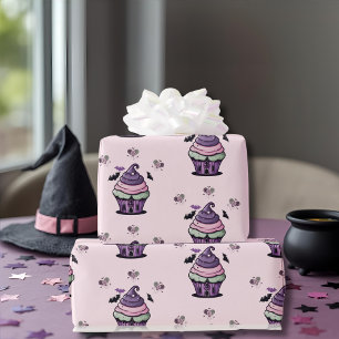 Spooky schattige Cupcake & Lollipops vleermuizen r Cadeaupapier
