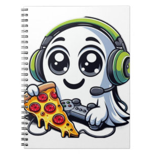 Spooky, Schattige en Cheesy: Ghost Enjoy Pizza Notitieboek
