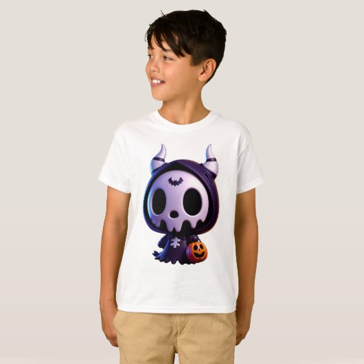 "Spooky Schattige figuur" T-shirt (Voorkant volledig)